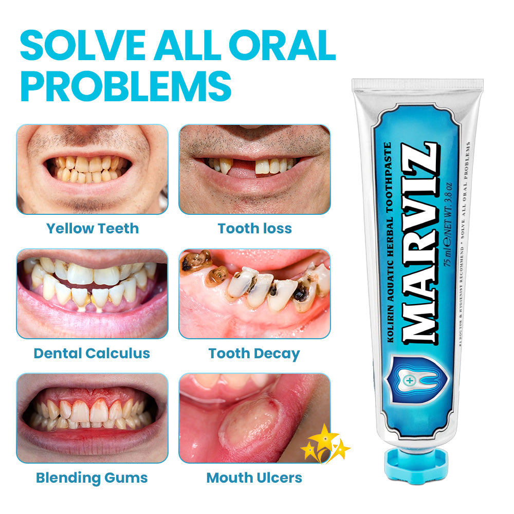 💥 2025 Super Sale 75% OFF ️🦷 Marviz™ Kolirin Aquatic Herbal Toothpaste - Solve all Oral Problems
