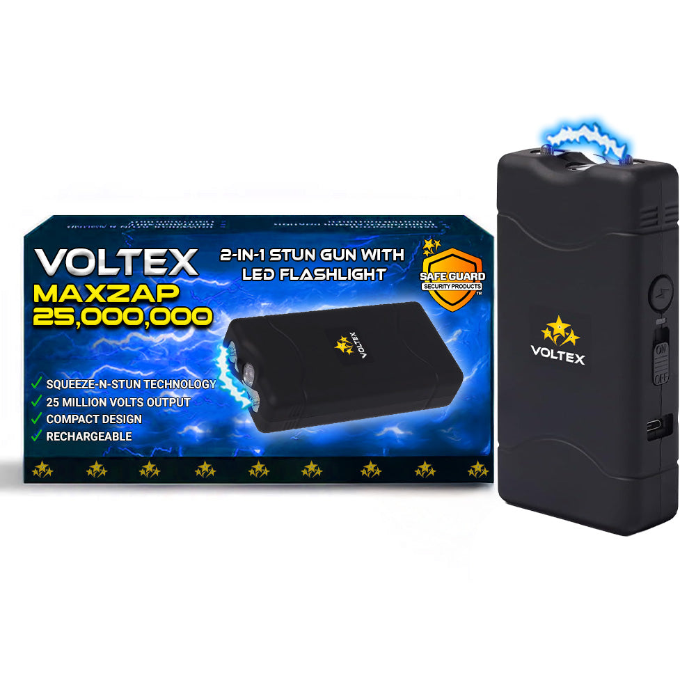 ️💥 2025 Big Sale 70% OFF ️🔥 VOLTEX MaxZap 25,000,000 🔦 2-in-1 Stun Gxn With LED Flashlight ⚡ Smart Defense - Stay Safe
