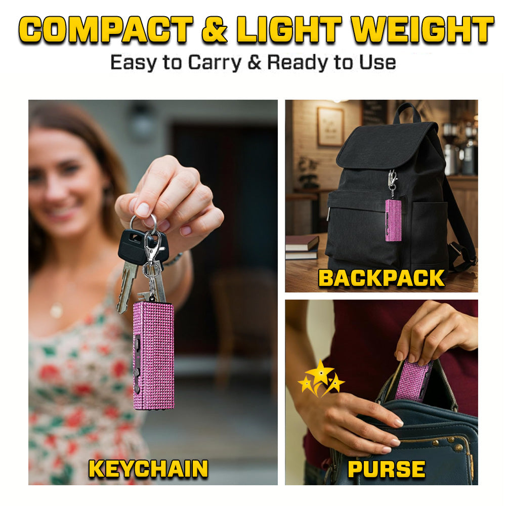 🛡️ 2025 Limited VORTAC V99 Stun & Flashlight Bling Keychain