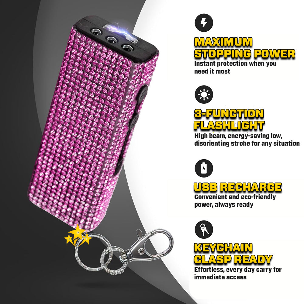 🛡️ 2025 Limited VORTAC V99 Stun & Flashlight Bling Keychain