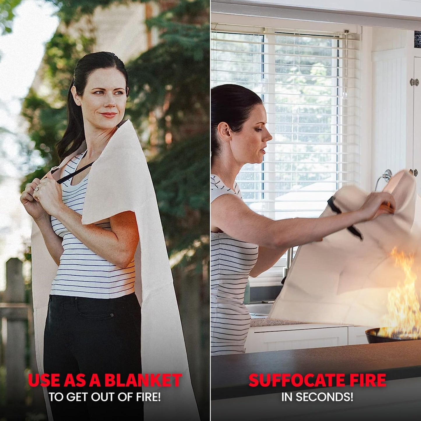 🔥 2025 Upgraded BlazeOff™ Emergency Molecular Oxygen Fire Blanket 🛡️ Stops Fire in Seconds