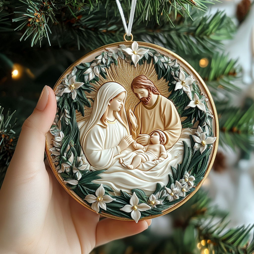 Nativity Scene Mica Ornament GFTONL1304