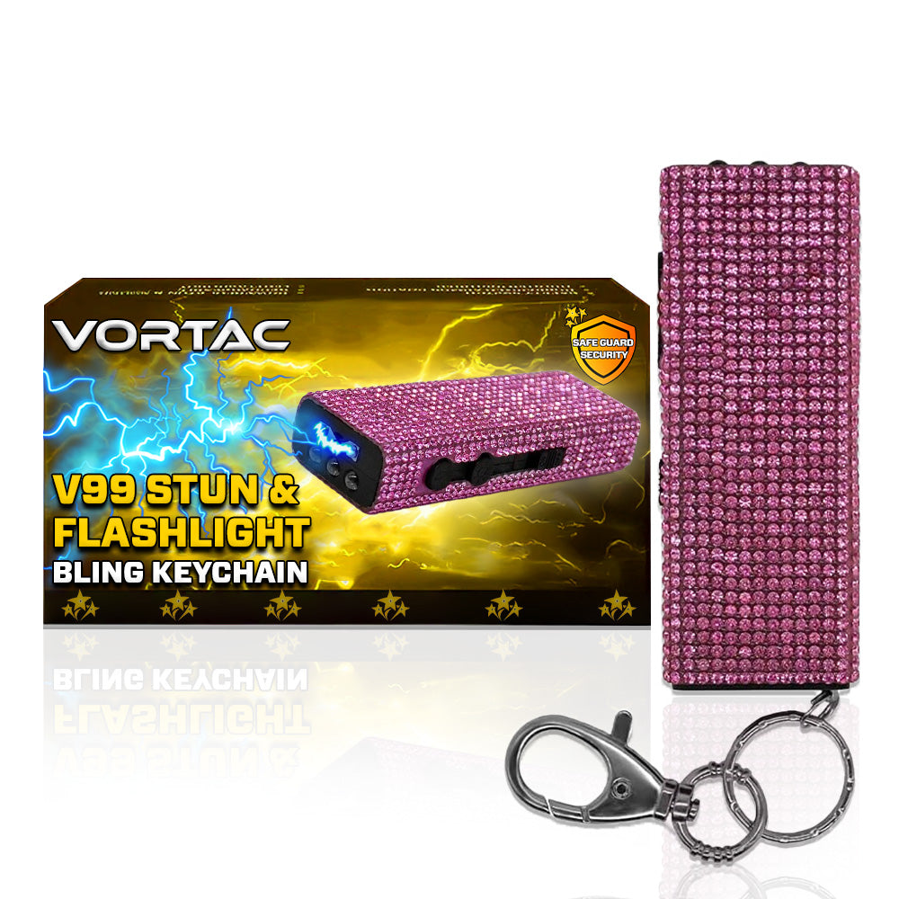 🛡️ 2025 Limited VORTAC V99 Stun & Flashlight Bling Keychain