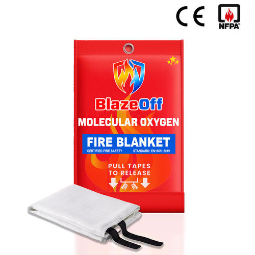 🔥 2025 Upgraded BlazeOff™ Emergency Molecular Oxygen Fire Blanket 🛡️ Stops Fire in Seconds