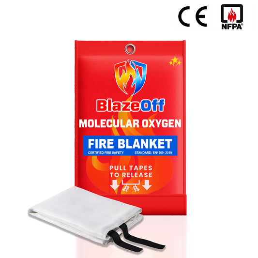 🔥 2025 Upgraded BlazeOff™ Emergency Molecular Oxygen Fire Blanket 🛡️ Stops Fire in Seconds