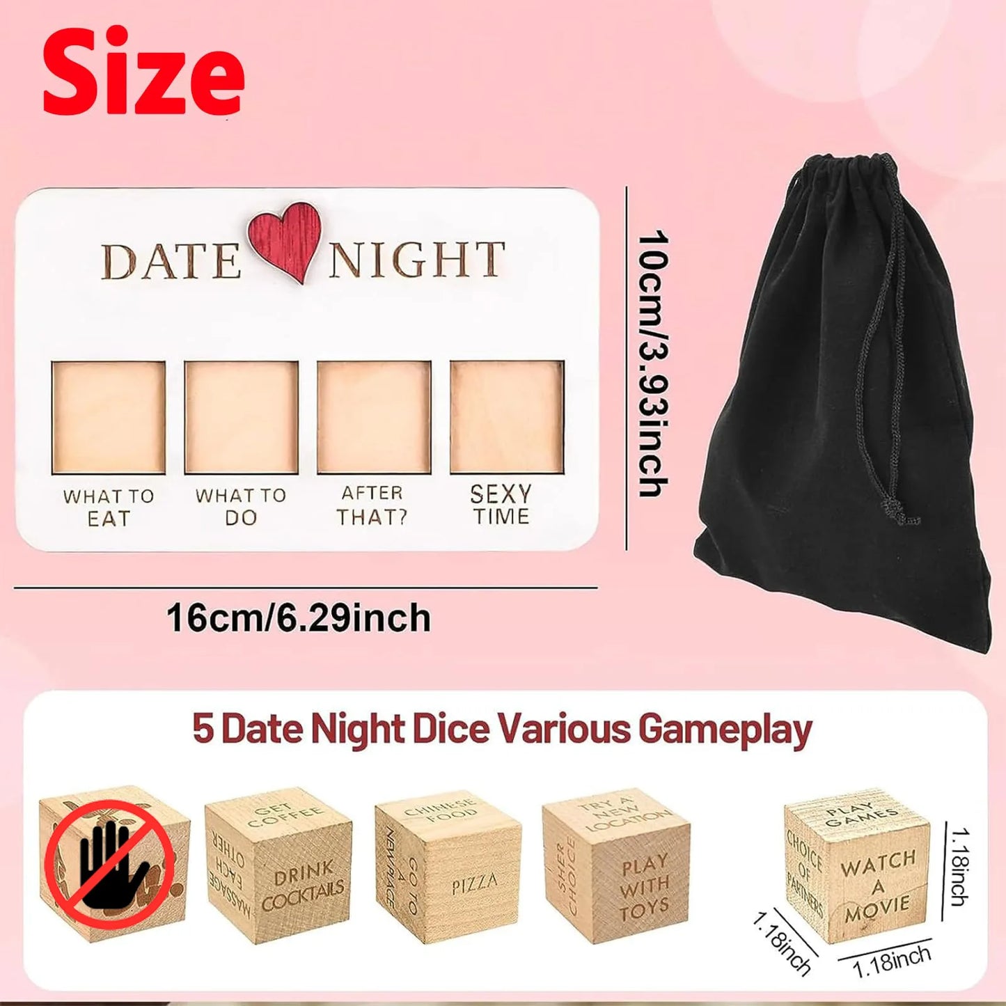 🎲 Romantic Date Night Dice Game 💕 Fun 5 Dice Set For Couples