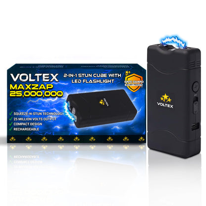 ️💥 2025 Mega Sale 70% OFF ️🔥 VOLTEX MaxZap 25,000,000 Volts 🔦 2-in-1 Stun Cube With LED Flashlight ⚡ High Tech - Smart Defend