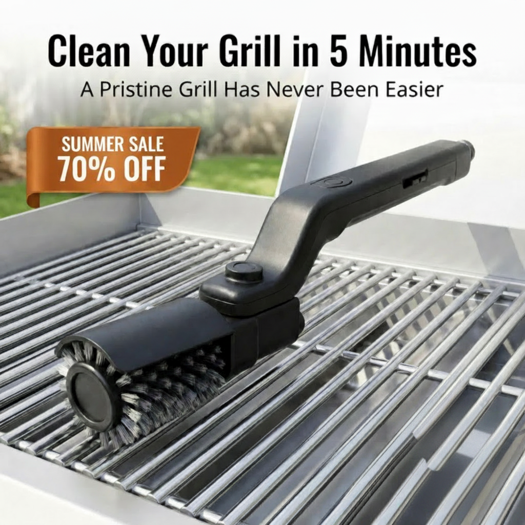 🎯 2026 Summer Sale 70% OFF 🔥 Grill Master Pro Electric Brush ⚡ Clean Any Grill in 5 Minutes