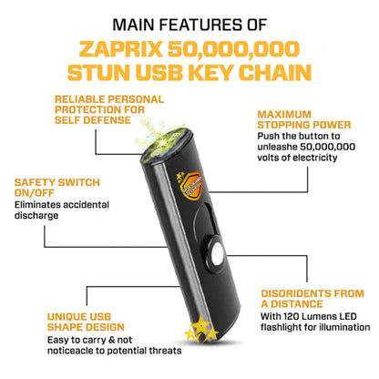 🚨2025 EXCLUSIVE SALE: 70% OFF⏳VORTAC™ ZAPRIX 50M Volt Stun USB Keychain⚡