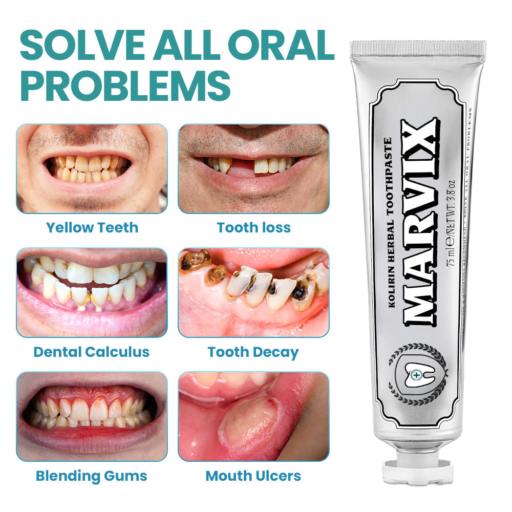 💥 2025 Limited 75% OFF ️🦷 Marvix™ Kolirin Herbal Toothpaste - Solve all Oral Problems
