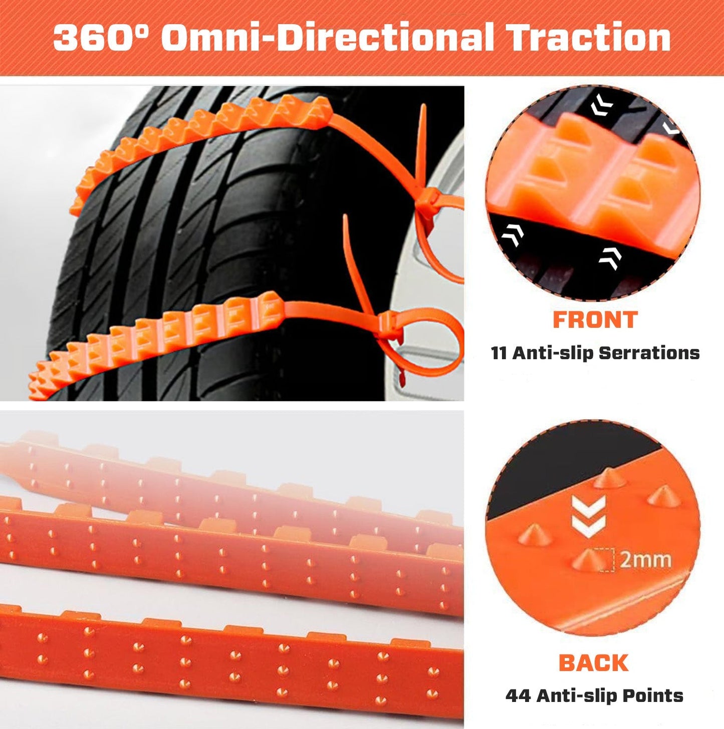 🎉 2025 Pre-Holiday Sale 70% ️🔥 SUPTRUCK™ Anti-Slip Snow Tire Zip Straps For Vehicles (10Pcs/Box)