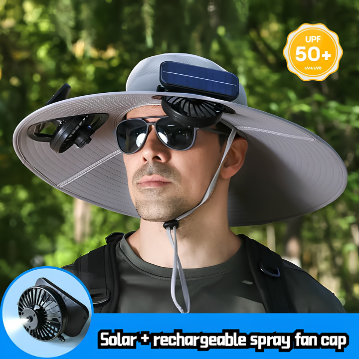 🔥 2026 Summer Sale 70% OFF 💥 New Ultra-Wide Brim Solar Mist Fan Hat ✨