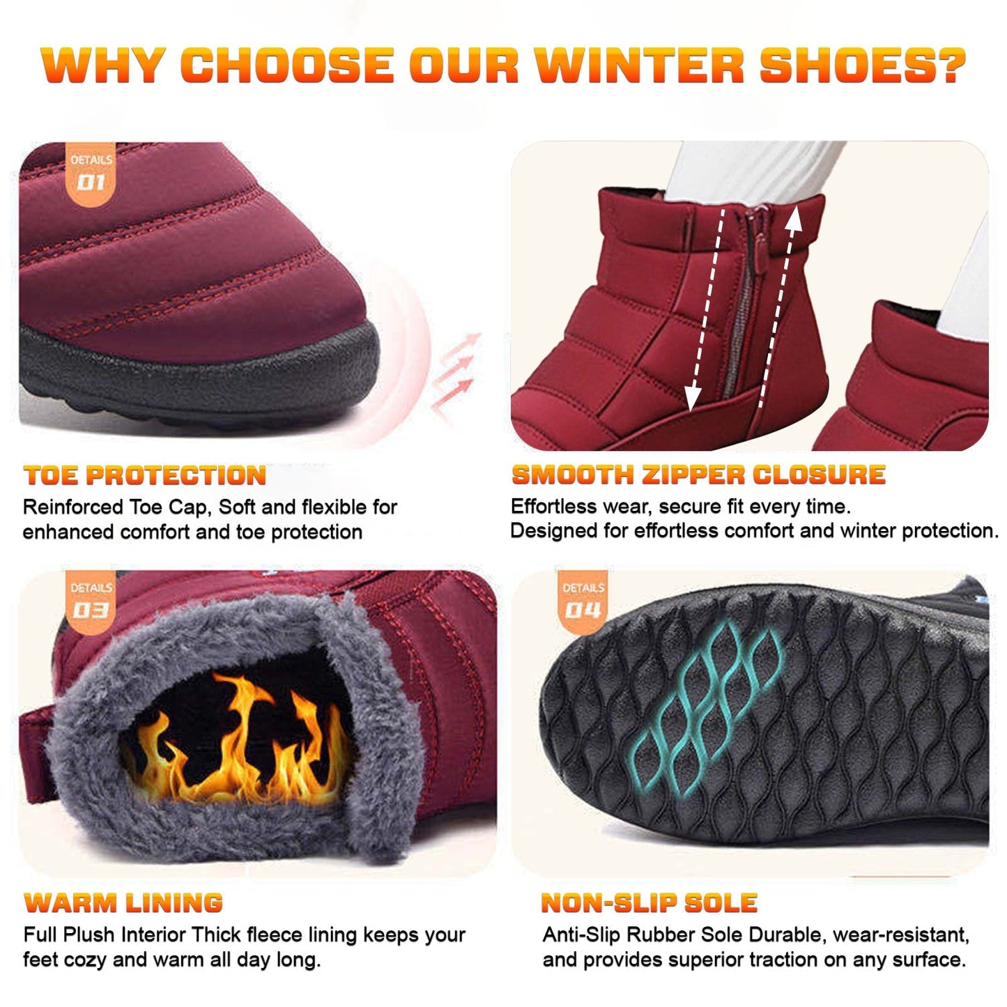 ️🎉 Early Christmas Sale 70% OFF ❄ FANCY STAR™ Premium Warm Thermal Lined Anti-Slip Snow Boots ️⛸️