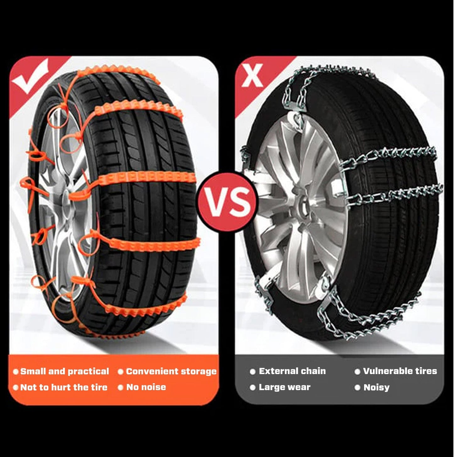 🎉 2025 Pre-Holiday Sale 70% ️🔥 SUPTRUCK™ Anti-Slip Snow Tire Zip Straps For Vehicles (10Pcs/Box)