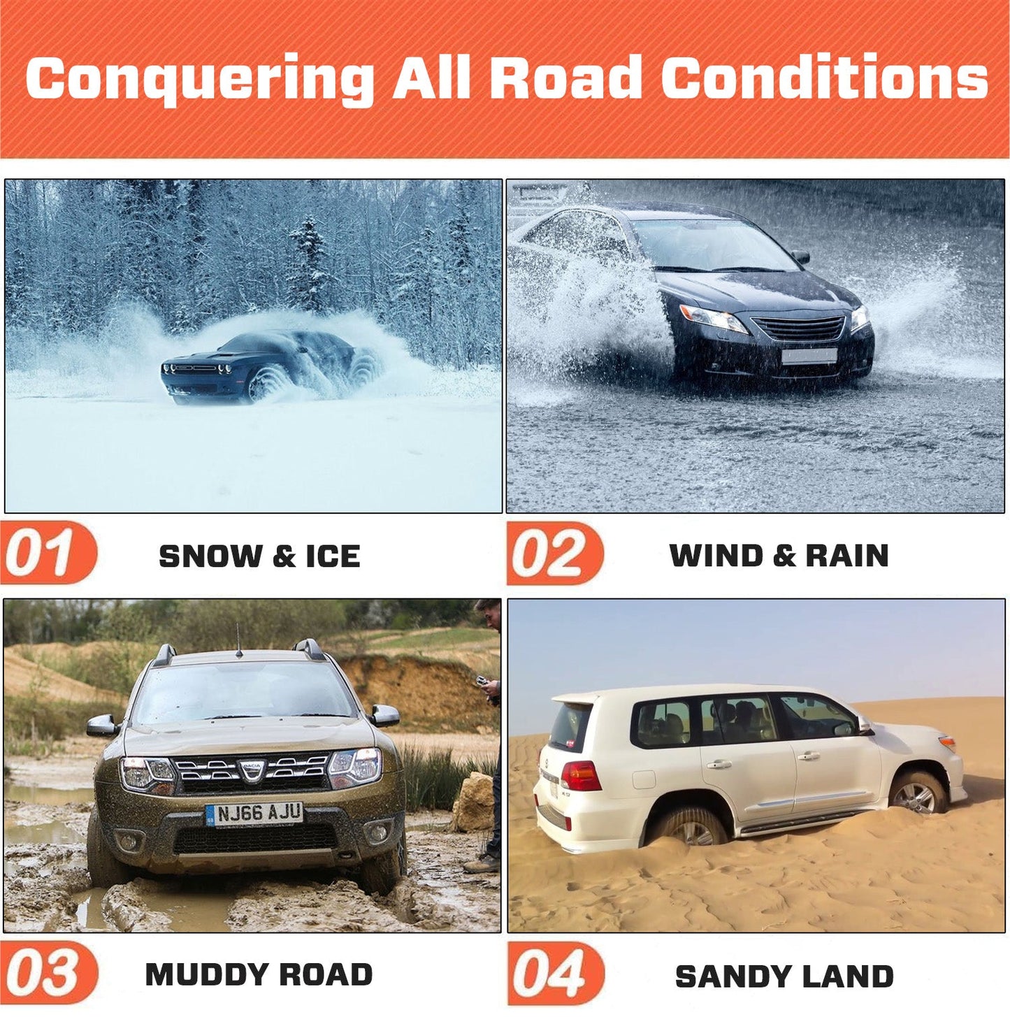 🎉 2025 Pre-Holiday Sale 70% ️🔥 SUPTRUCK™ Anti-Slip Snow Tire Zip Straps For Vehicles (10Pcs/Box)