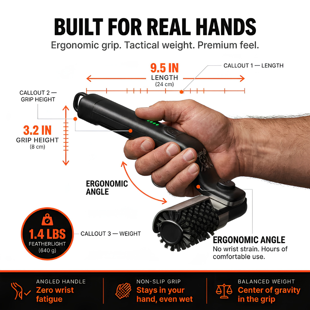 🎯 2026 Summer Sale 70% OFF 🔥 Grill Master Pro Electric Brush ⚡ Clean Any Grill in 5 Minutes