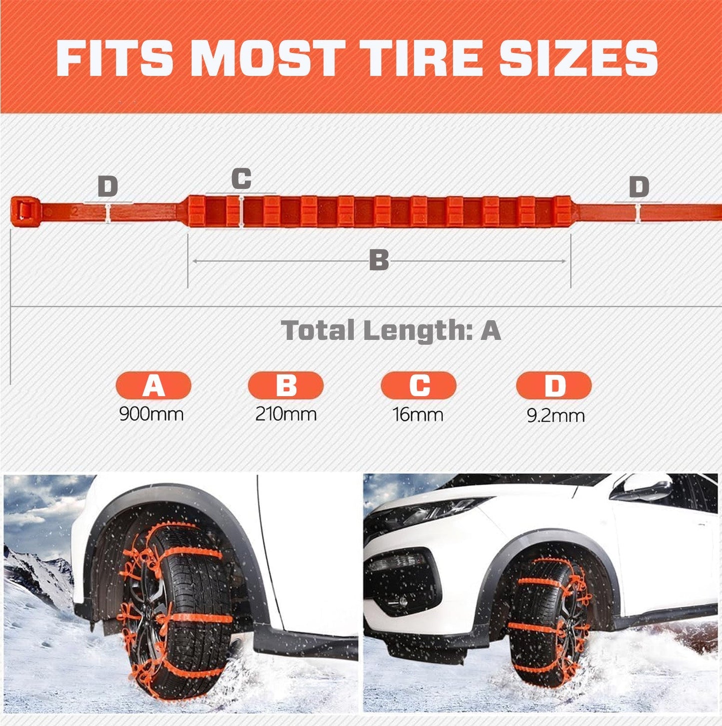 🎉 2025 Pre-Holiday Sale 70% ️🔥 SUPTRUCK™ Anti-Slip Snow Tire Zip Straps For Vehicles (10Pcs/Box)