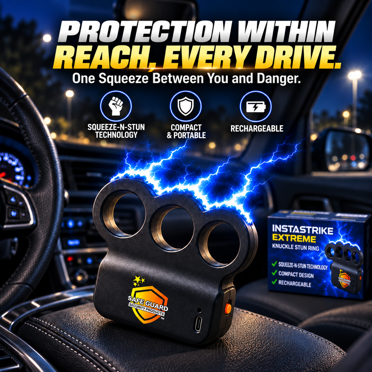 💥 LAST DAY 49% OFF ️🔥 2026 Upgraded INSTASTRIKE EXTREME Knuckle Stun Ring ⚡