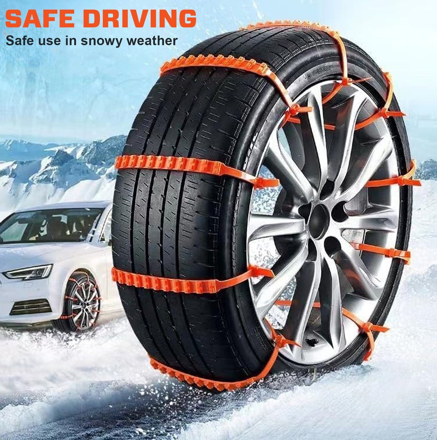 🎉 2025 Pre-Holiday Sale 70% ️🔥 SUPTRUCK™ Anti-Slip Snow Tire Zip Straps For Vehicles (10Pcs/Box)