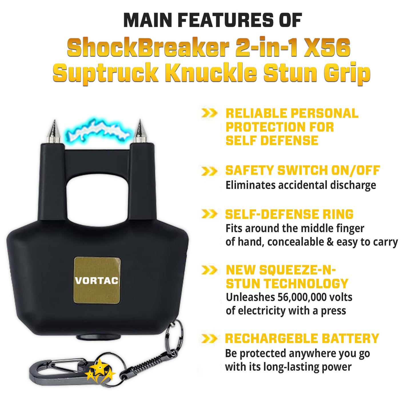 2025 Limited ShockBreaker 2-in-1 X56 Vortac Knuckle Stun Grip