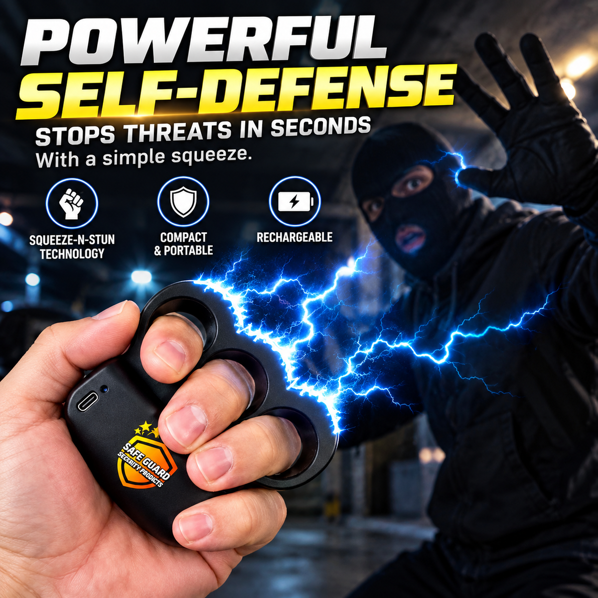💥 LAST DAY 49% OFF ️🔥 2026 Upgraded INSTASTRIKE EXTREME Knuckle Stun Ring ⚡