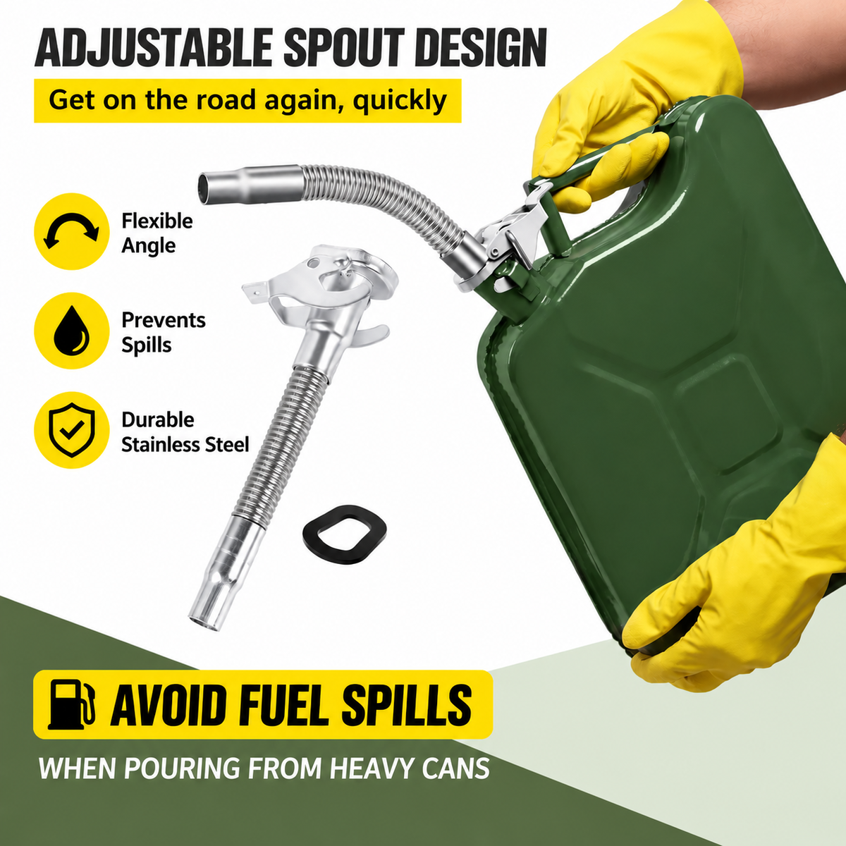 49% OFF ✨ Lifetime Rust-Proof Fuel Flow: Upgrade to Military-Grade Stainless Steel Fuel Can Spout NOW! 🔥