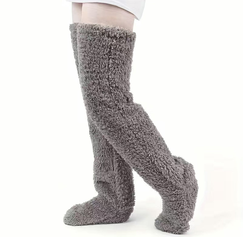 🎄 Early Christmas Sale 49% OFF 🔥 Ultra-Cozy Fluffy Thigh-High Socks