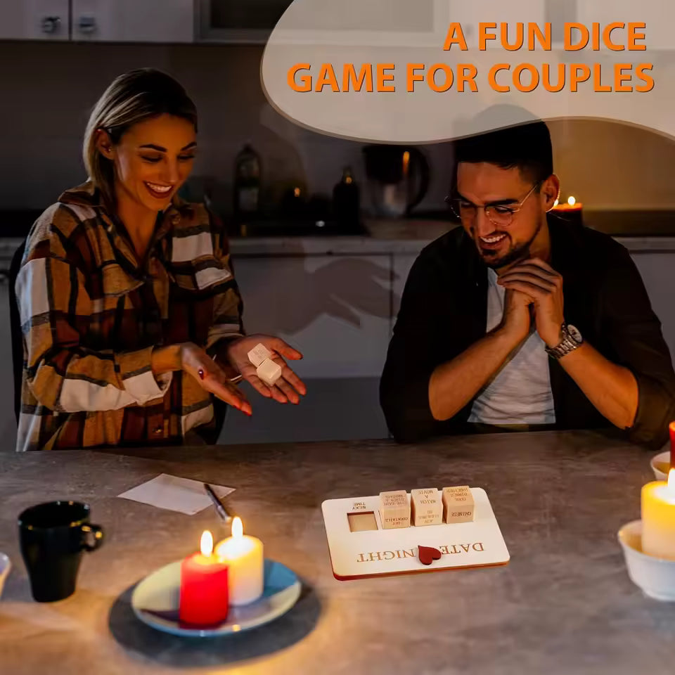 🎲 Romantic Date Night Dice Game 💕 Fun 5 Dice Set For Couples