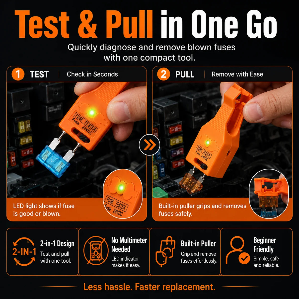 🔍 LAST DAY 49% OFF ⚡ 24V DC 2in1 Car Fuse Tester & Puller