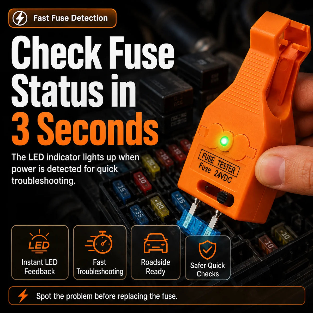 🔍 LAST DAY 49% OFF ⚡ 24V DC 2in1 Car Fuse Tester & Puller