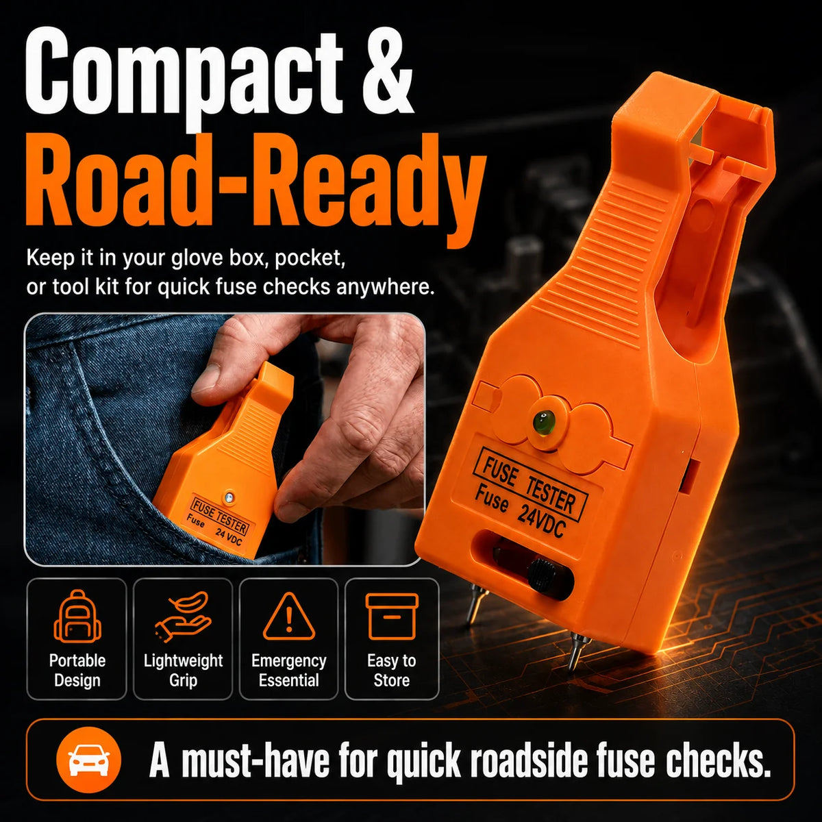 🔍 LAST DAY 49% OFF ⚡ 24V DC 2in1 Car Fuse Tester & Puller